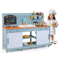 Kids Mud Wooden Kitchen Playset with Flowerpots  product